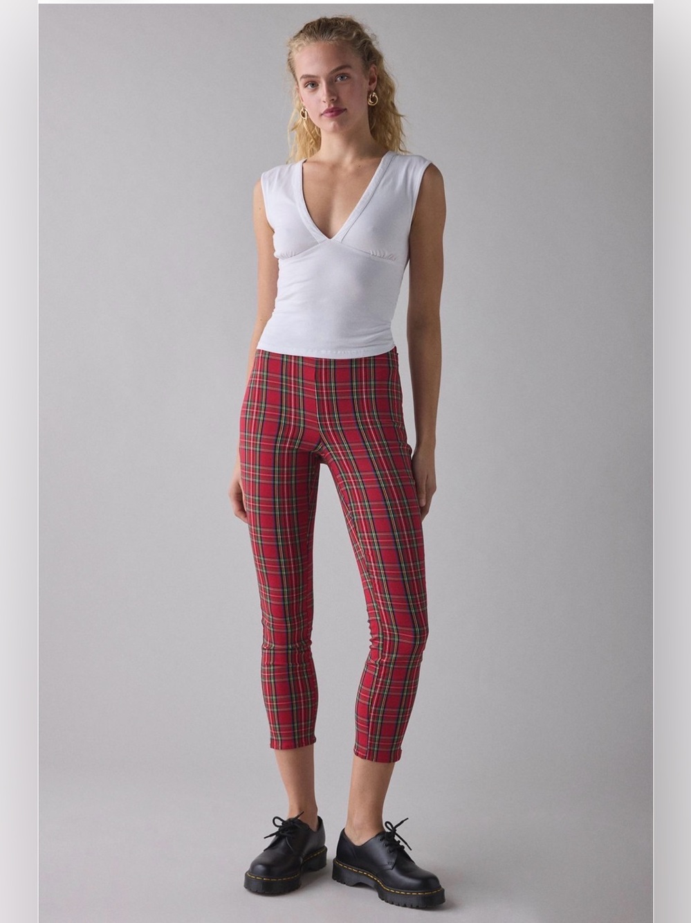 NWT UO Plaid Stretch Ellie Smart High Rise Ankle Pants
